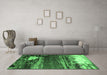 Machine Washable Oriental Emerald Green Industrial Area Rugs in a Living Room,, wshurb2816emgrn
