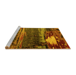 Sideview of Machine Washable Oriental Yellow Industrial Rug, wshurb2816yw