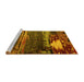 Sideview of Machine Washable Oriental Yellow Industrial Rug, wshurb2816yw