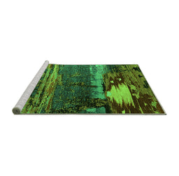 Sideview of Machine Washable Oriental Green Industrial Area Rugs, wshurb2816grn