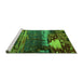 Sideview of Machine Washable Oriental Green Industrial Area Rugs, wshurb2816grn
