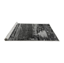 Sideview of Machine Washable Oriental Gray Industrial Rug, wshurb2816gry