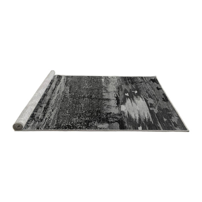 Sideview of Machine Washable Oriental Gray Industrial Rug, wshurb2816gry