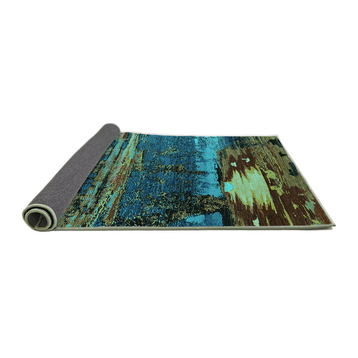 Sideview of Oriental Turquoise Industrial Rug, urb2816turq
