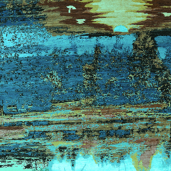 Oriental Turquoise Industrial Rug, urb2816turq