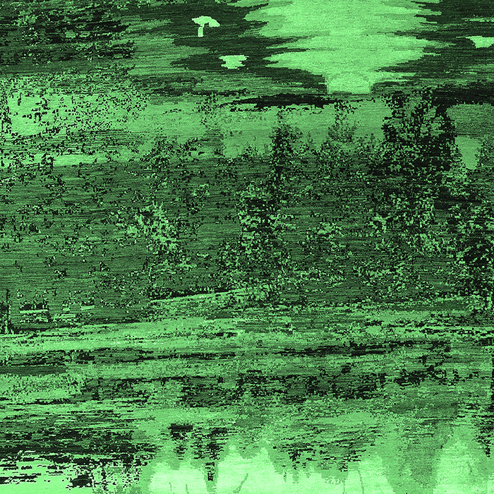 Machine Washable Oriental Emerald Green Industrial Area Rugs, wshurb2816emgrn