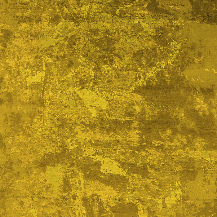 Machine Washable Oriental Yellow Industrial Rug, wshurb2817yw