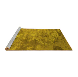Sideview of Machine Washable Oriental Yellow Industrial Rug, wshurb2817yw