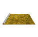 Sideview of Machine Washable Oriental Yellow Industrial Rug, wshurb2817yw