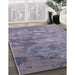 Mid-Century Modern French Lilac Purple Oriental Rug in Family Room, urb2817