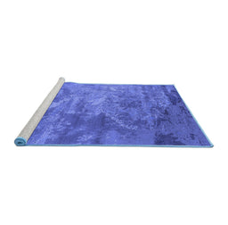 Sideview of Machine Washable Oriental Blue Industrial Rug, wshurb2817blu