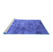 Sideview of Machine Washable Oriental Blue Industrial Rug, wshurb2817blu