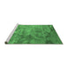 Sideview of Machine Washable Oriental Emerald Green Industrial Area Rugs, wshurb2817emgrn