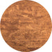 Round Oriental Orange Industrial Rug, urb2817org