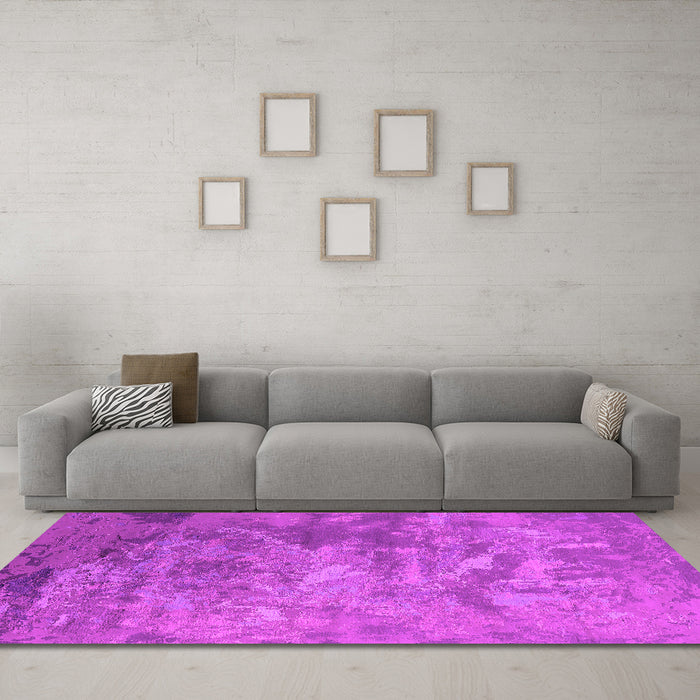 Machine Washable Oriental Pink Industrial Rug in a Living Room, wshurb2817pnk