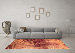 Machine Washable Oriental Orange Industrial Area Rugs in a Living Room, wshurb2818org