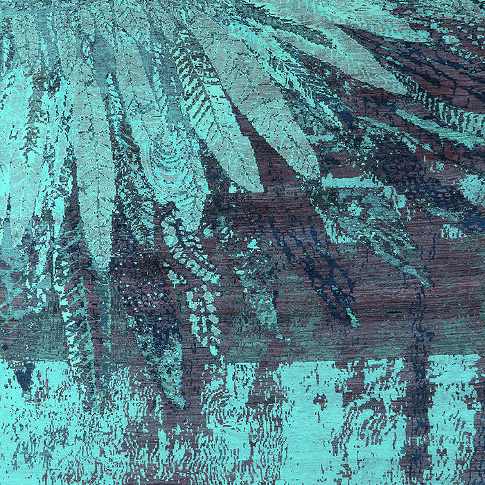 Oriental Turquoise Industrial Rug, urb2818turq