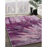 Mid-Century Modern Pastel Violet Purple Oriental Rug, urb2818