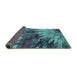 Sideview of Oriental Turquoise Industrial Rug, urb2818turq