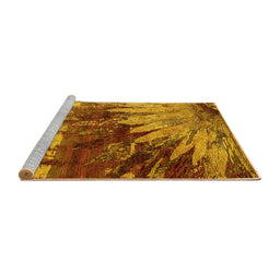 Sideview of Machine Washable Oriental Yellow Industrial Rug, wshurb2818yw