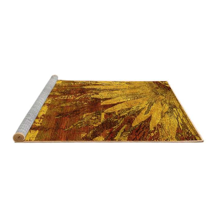 Sideview of Machine Washable Oriental Yellow Industrial Rug, wshurb2818yw