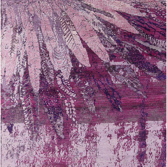 Mid-Century Modern Pastel Violet Purple Oriental Rug, urb2818