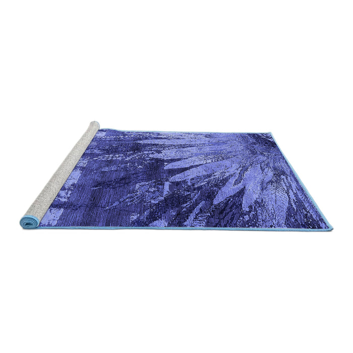 Sideview of Machine Washable Oriental Blue Industrial Rug, wshurb2818blu