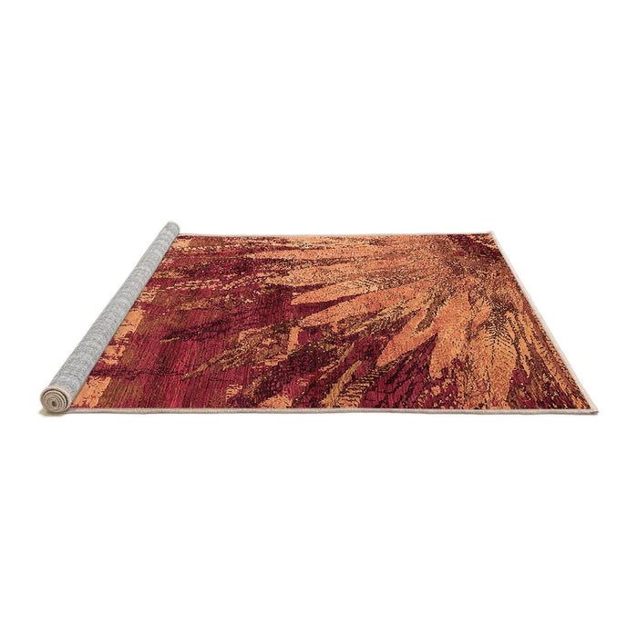 Sideview of Machine Washable Oriental Orange Industrial Area Rugs, wshurb2818org