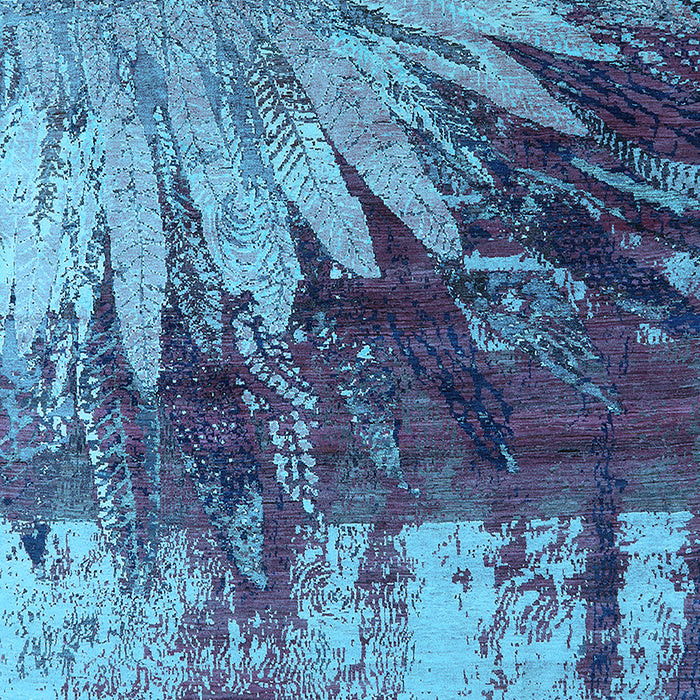 Machine Washable Oriental Light Blue Industrial Rug, wshurb2818lblu