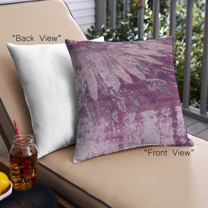 Front View of Mid-Century Modern Urban Square Pastel Violet Purple Throw Pillow, 18 inch by 18 inch, pwurb2818