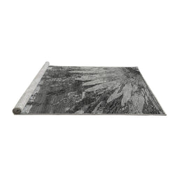 Sideview of Machine Washable Oriental Gray Industrial Rug, wshurb2818gry