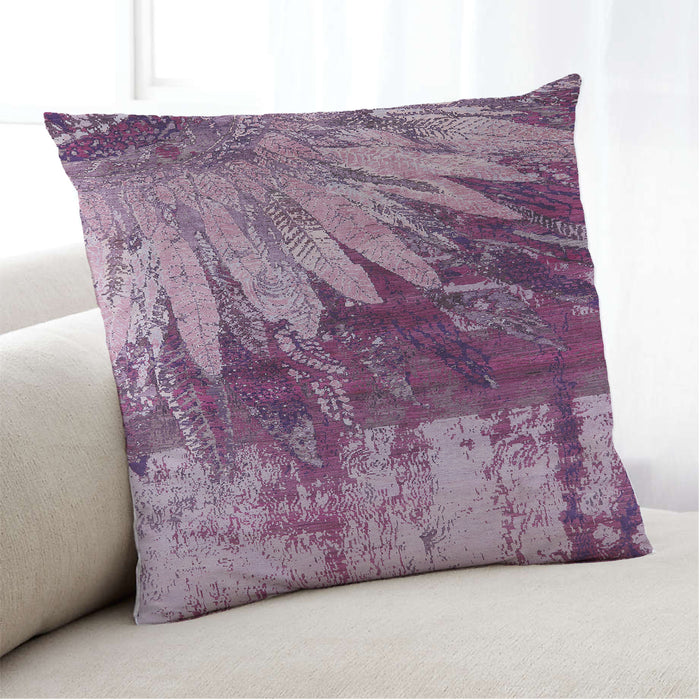 Lifestyle Image of Mid-Century Modern Urban Square Pastel Violet Purple Throw Pillow, 18 inch by 18 inch, pwurb2818