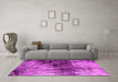 Machine Washable Oriental Pink Industrial Rug in a Living Room, wshurb2818pnk