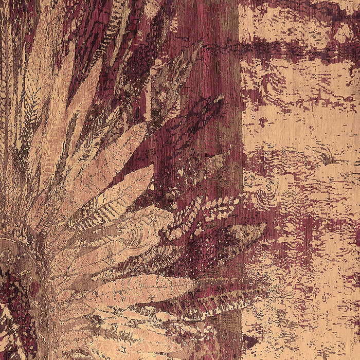 Square Machine Washable Oriental Brown Industrial Rug, wshurb2818brn