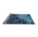 Sideview of Machine Washable Oriental Light Blue Industrial Rug, wshurb2818lblu