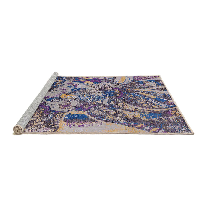 Sideview of Machine Washable Industrial Modern Purple Haze Purple Rug, wshurb2819