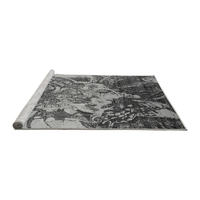 Sideview of Machine Washable Oriental Gray Industrial Rug, wshurb2819gry