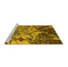 Sideview of Machine Washable Oriental Yellow Industrial Rug, wshurb2819yw