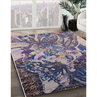 Mid-Century Modern Purple Oriental Rug, urb2819