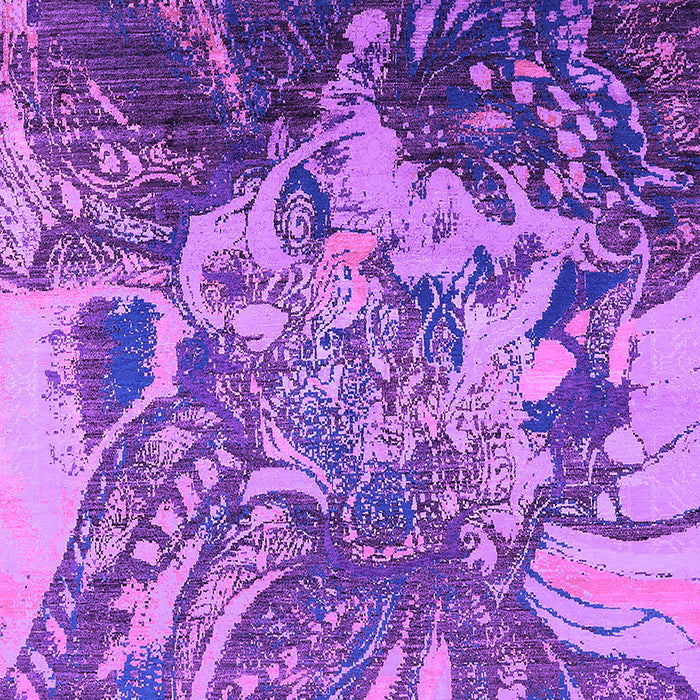 Machine Washable Oriental Purple Industrial Area Rugs, wshurb2819pur