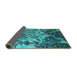 Sideview of Oriental Turquoise Industrial Rug, urb2819turq