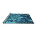 Sideview of Machine Washable Oriental Light Blue Industrial Rug, wshurb2819lblu