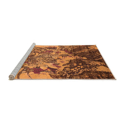 Sideview of Machine Washable Oriental Orange Industrial Area Rugs, wshurb2819org