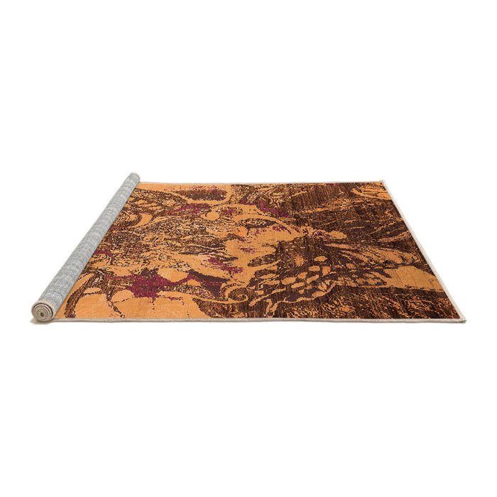 Sideview of Machine Washable Oriental Orange Industrial Area Rugs, wshurb2819org