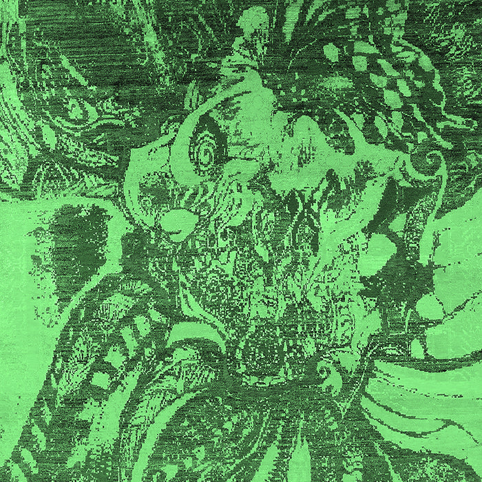 Machine Washable Oriental Emerald Green Industrial Area Rugs, wshurb2819emgrn