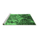 Sideview of Machine Washable Oriental Emerald Green Industrial Area Rugs, wshurb2819emgrn