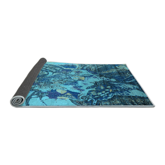 Sideview of Oriental Light Blue Industrial Rug, urb2819lblu