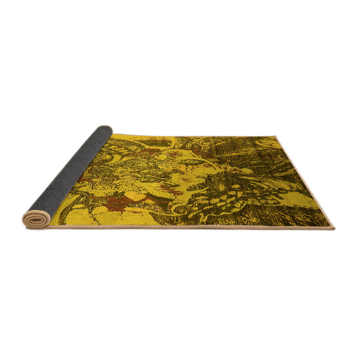 Sideview of Oriental Yellow Industrial Rug, urb2819yw
