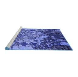Sideview of Machine Washable Oriental Blue Industrial Rug, wshurb2819blu