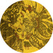 Round Oriental Yellow Industrial Rug, urb2819yw